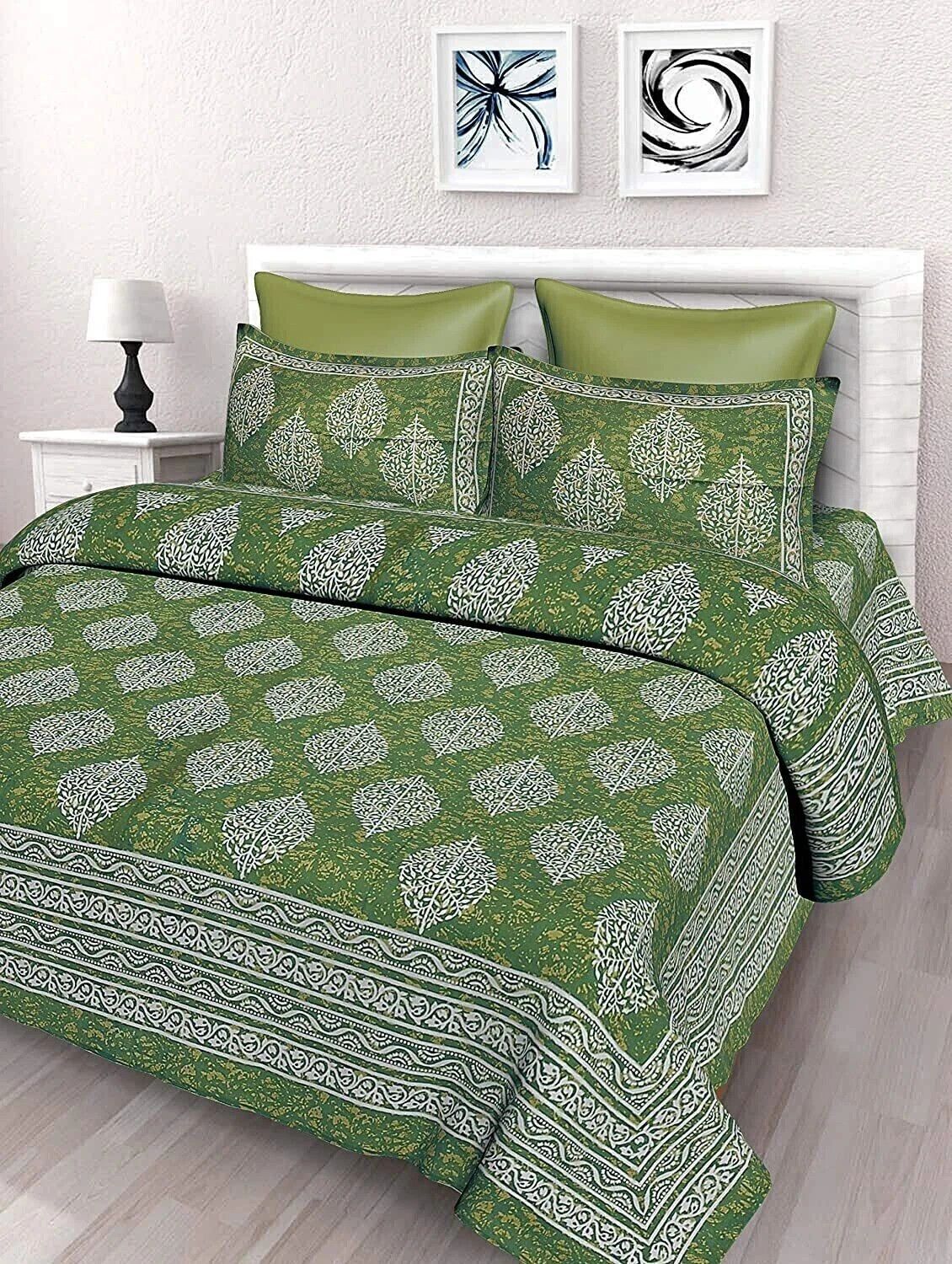 Nature Print Double Bed Sheet