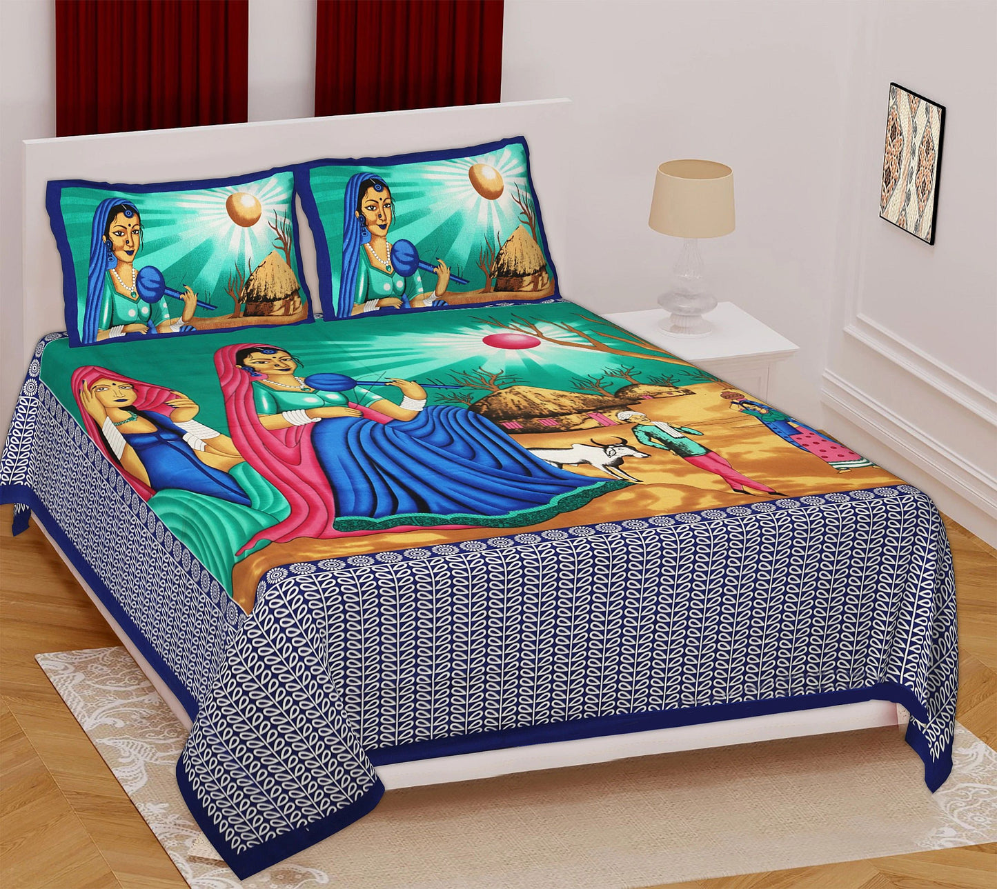 Artistic Strokes Double Bed Sheet
