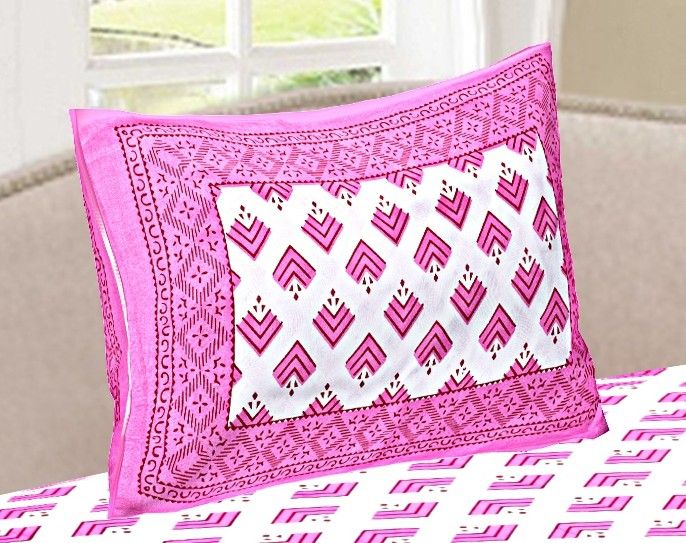 120 TC Cotton Single Floral Bedsheet (Pack of 1, Blue)