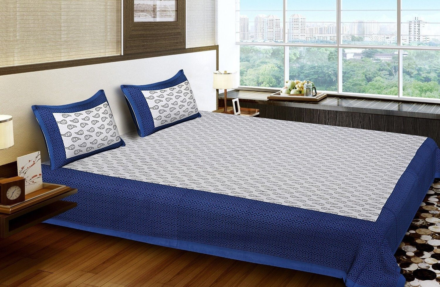 Satin Stripe Double Bed Sheet