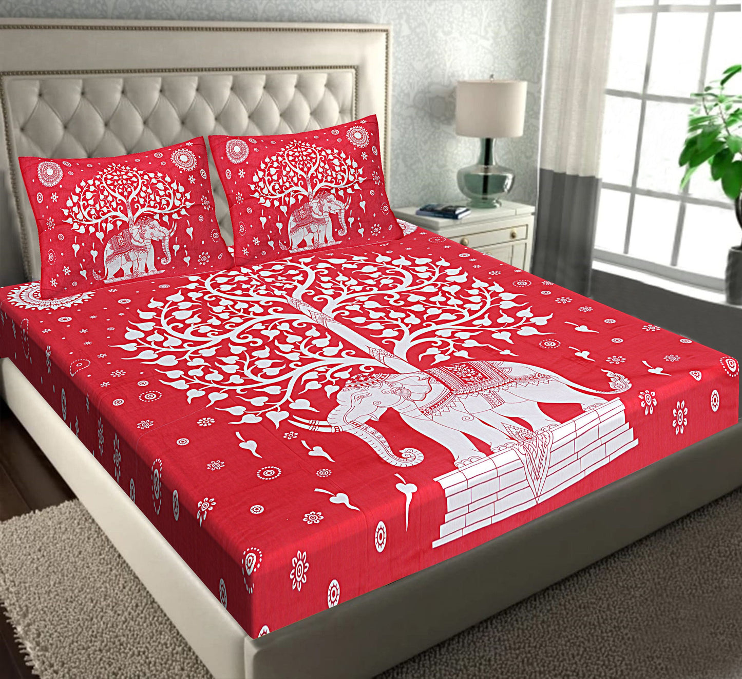Cultural Motif Double Bed Sheet