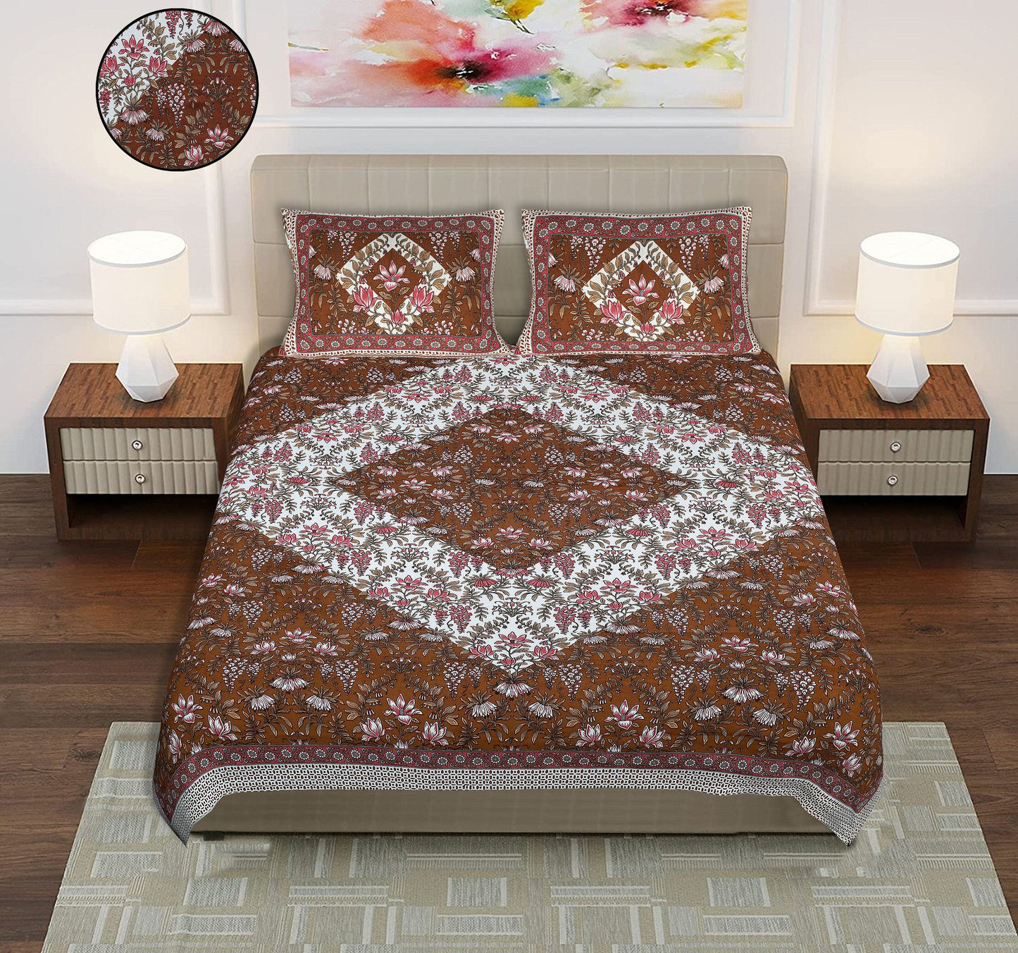 Traditional Prints Double Bed Sheet