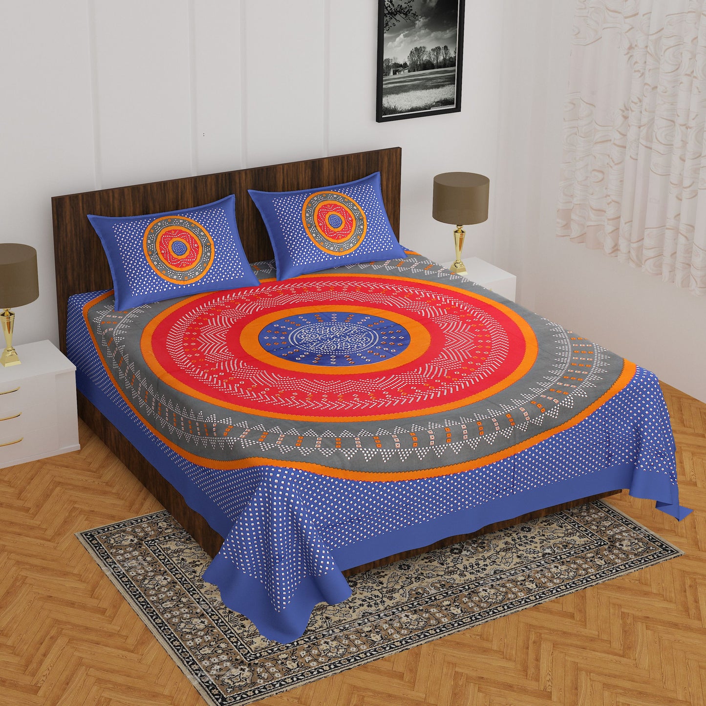 Festive Print Double Bed Sheet