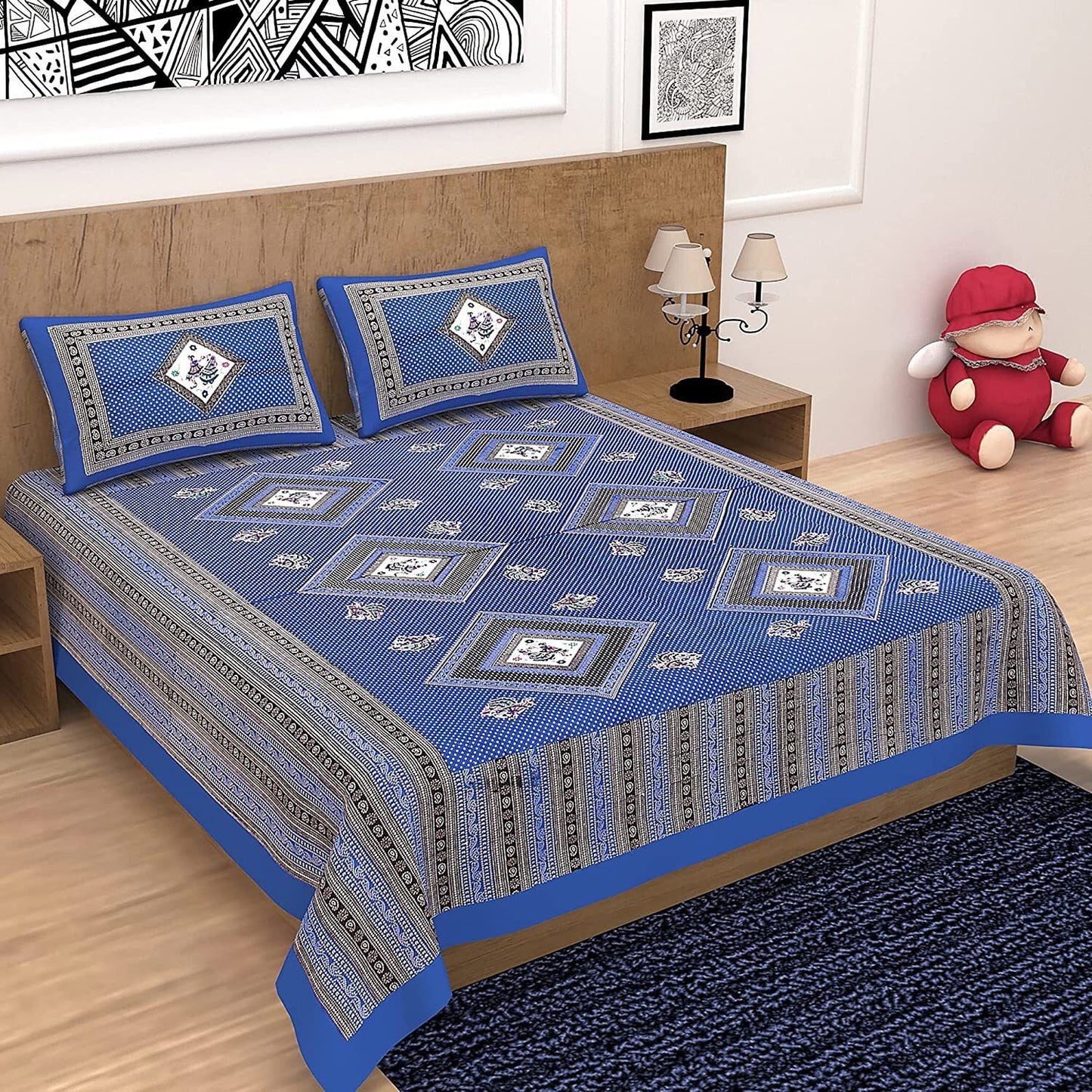 Abstract Pattern Double Bed Sheet