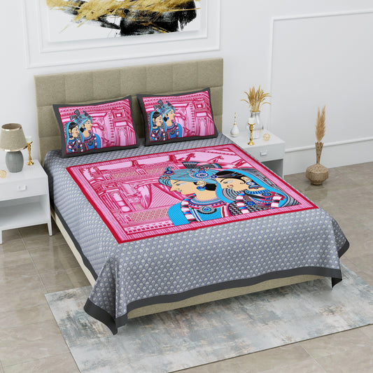Traditional Block Double Bed Sheet
