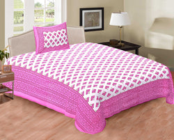 120 TC Cotton Single Floral Bedsheet (Pack of 1, Blue)
