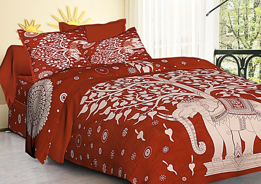 160 TC Cotton Single Floral Bedsheet (Pack of 1, PINK)