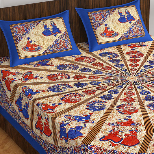 Marble Effect Double Bed Sheet